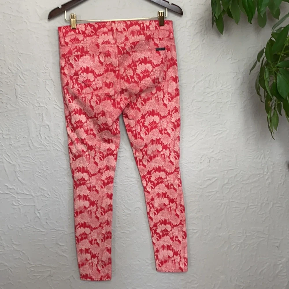Hudson Flowered Nico Midrise Ankle Super Skinny